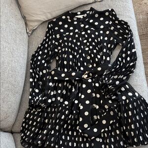 Zimmermann Black Dress with White Polka Dots